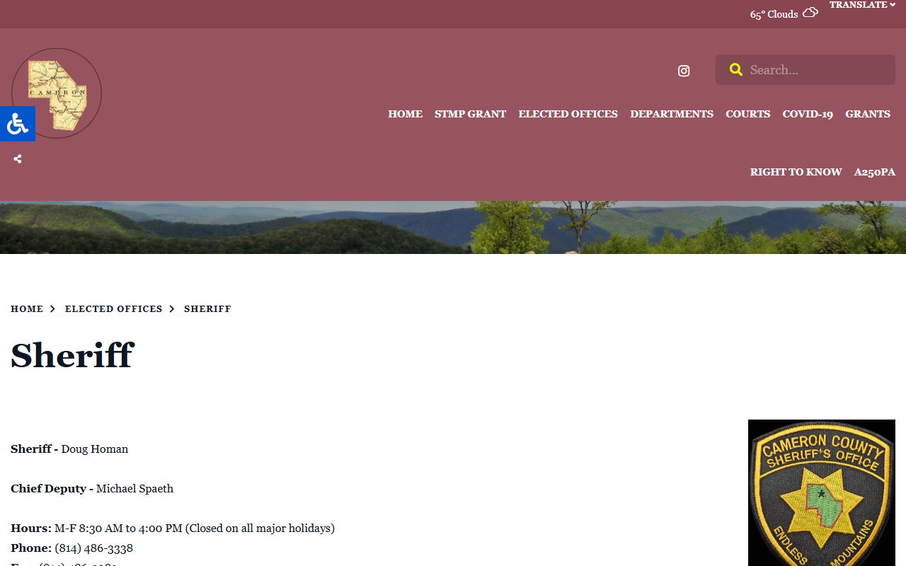Cameron County sheriff inmate search contact page